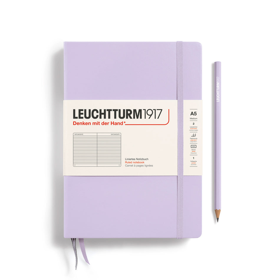 LEUCHTTURM1917 Notebook Hardcover Medium (A5), 251 pages, Ruled - Lilac Purple