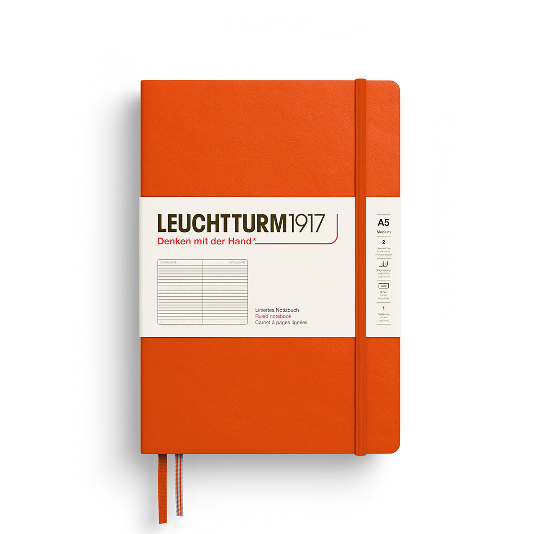 LEUCHTTURM1917 Notebook HC Medium (A5), 251 p, Ruled - Pumpkin