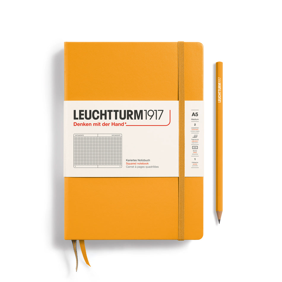 LEUCHTTURM1917 HC Notebook, Medium (A5), 251 p., Squared - Rising Sun