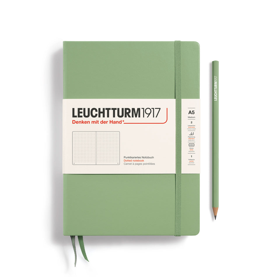 LEUCHTTURM1917 HC Notebook, Medium (A5), 251 p., Dotted - Sage