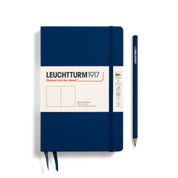 LEUCHTTURM1917 Notebook Hardcover Paperback (B6+), Plain, 123 pages, Navy Blue