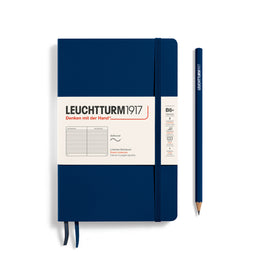 LEUCHTTURM1917 Notebook Paperback (B6+) Ruled, Softcover, 123 Numbered Pages, Navy Blue