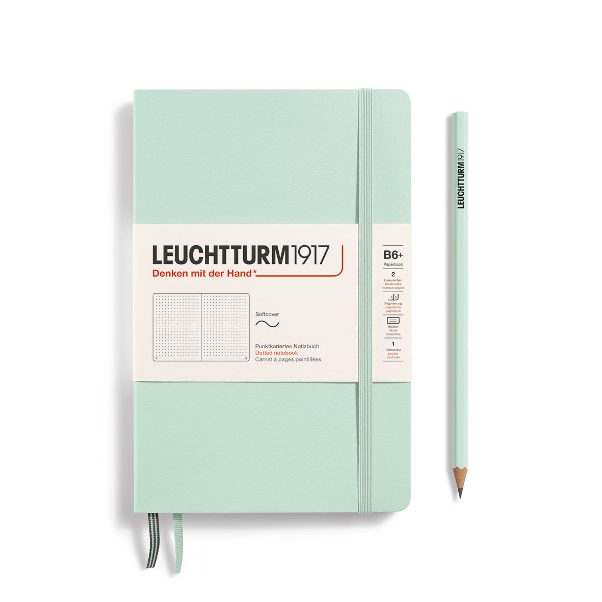 LEUCHTTURM1917 Notebook Softcover Paperback (B6+), Dotted, 123 pages - Mint Green