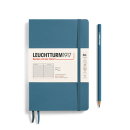 LEUCHTTURM1917 Notebook Paperback (B6+) Ruled, Softcover, 123 Numbered Pages - Stone Blue