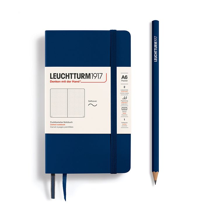 LEUCHTTURM1917 SC Notebook, Pocket (A6),123 p., Dotted - Navy