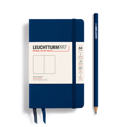 LEUCHTTURM1917 Notebook Pocket (A6) Hardcover, 185 Numbered Pages, Plain, Navy Blue