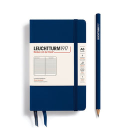 LEUCHTTURM1917 Notebook Pocket (A6) Hardcover, 185 Numbered Pages, Ruled - Navy Blue