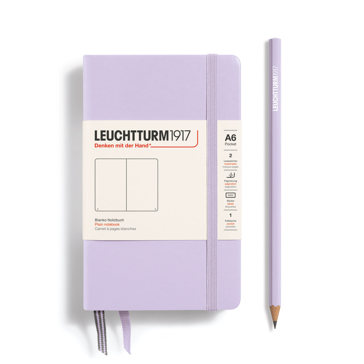LEUCHTTURM1917 Notebook Hardcover Pocket (A6), 187 pages, Plain - Lilac Purple
