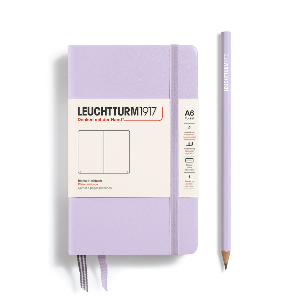 LEUCHTTURM1917 Notebook Hardcover Pocket (A6), 187 pages, Plain - Lilac Purple