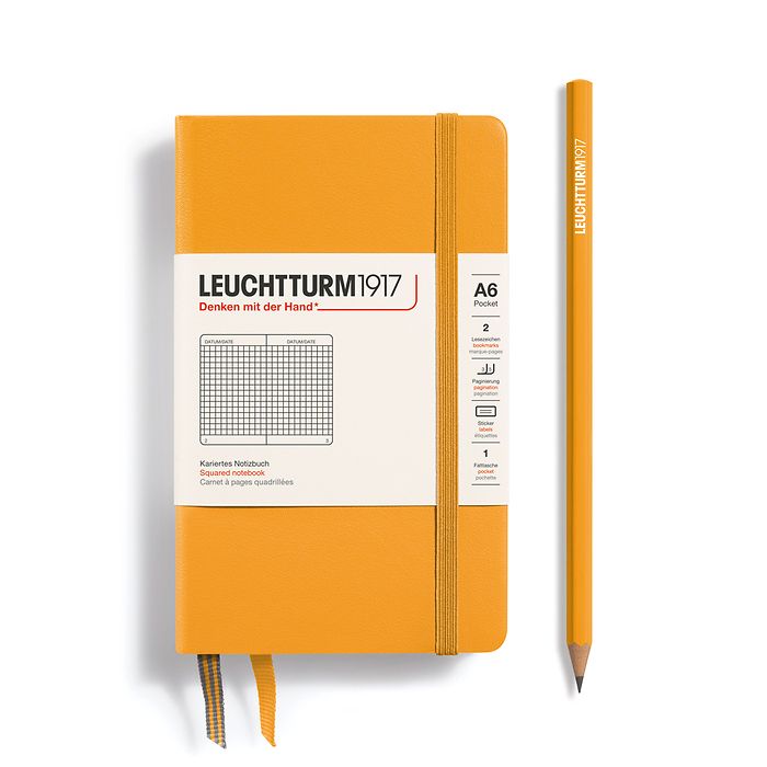 LEUCHTTURM1917 Notebook Hardcover Pocket (A6), 187 pages, Squared - Rising Sun