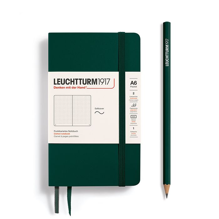 LEUCHTTURM1917 Notebook SC Pocket (A6), Dotted, 123 pages - Forest Green