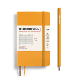 LEUCHTTURM1917 Notebook Pocket (A6), Softcover, 123 p., ruled - Rising Sun Yellow