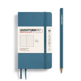 LEUCHTTURM1917 Notebook Softcover Pocket (A6), 123 pages, Dotted - Stone Blue