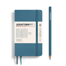 LEUCHTTURM1917 Notebook Softcover Pocket (A6), 123 pages, Ruled - Stone Blue