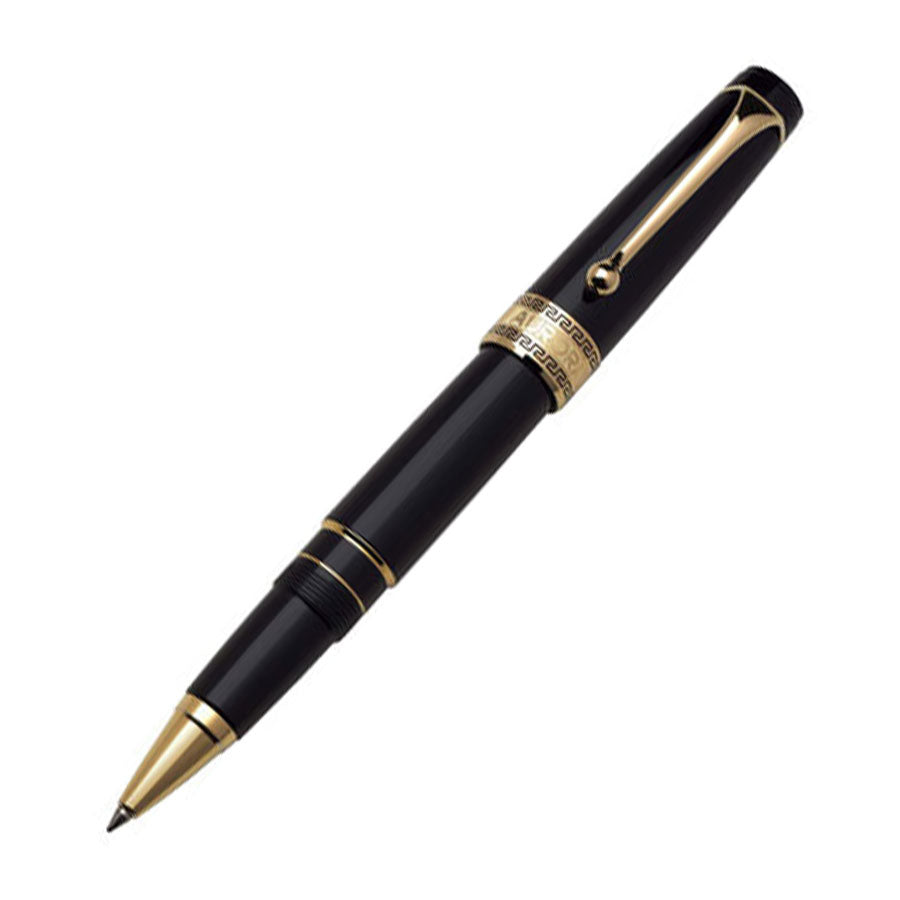 Aurora Optima Resin Rollerball - Black with Gold Trim