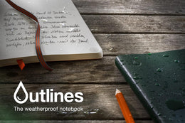 LEUCHTTURM1917 Outlines Notebook Weather-Proof Flexcover (B6+), 89 pages, Dotted - Navy Blue