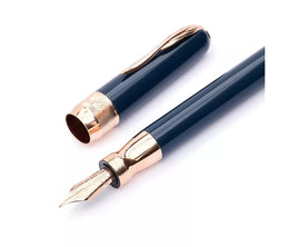 Pineider Classic Fountain Pen - Peacock/Rose Gold