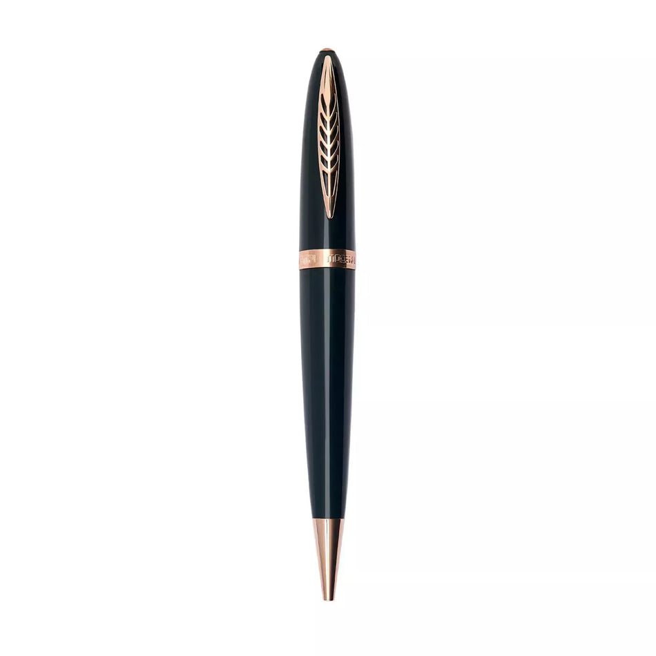 Pineider Modern Times Ballpoint - Black - Rosegold Trim