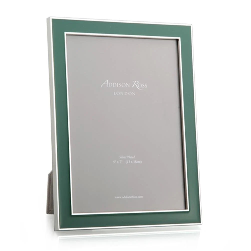 Addison Ross - Silver Trim Fern Green Enamel Picture Frame 4x6