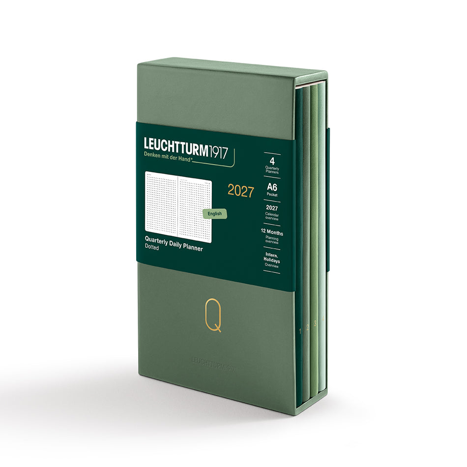 LEUCHTTURM1917 2027 Quarterly Daily Planner (Pack of 4) - Shades of Green