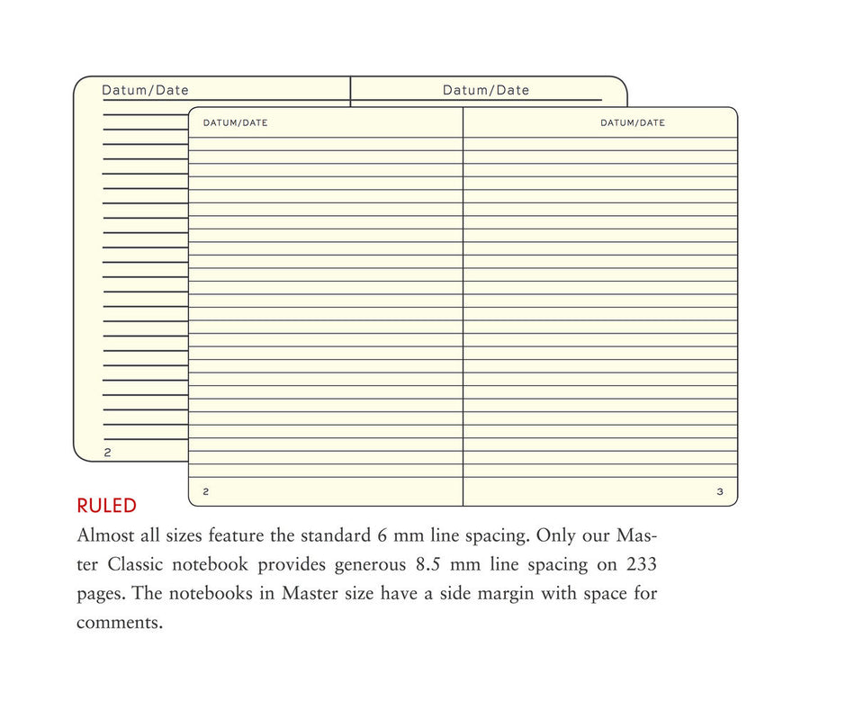 LEUCHTTURM1917 Notebook Master Slim (A4+) Hardcover, 121 Numbered Pages, Ruled - Black