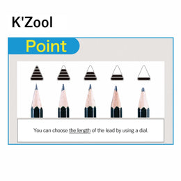 Kutsuwa K'zool Adjustable Pencil Sharpener - Transparent