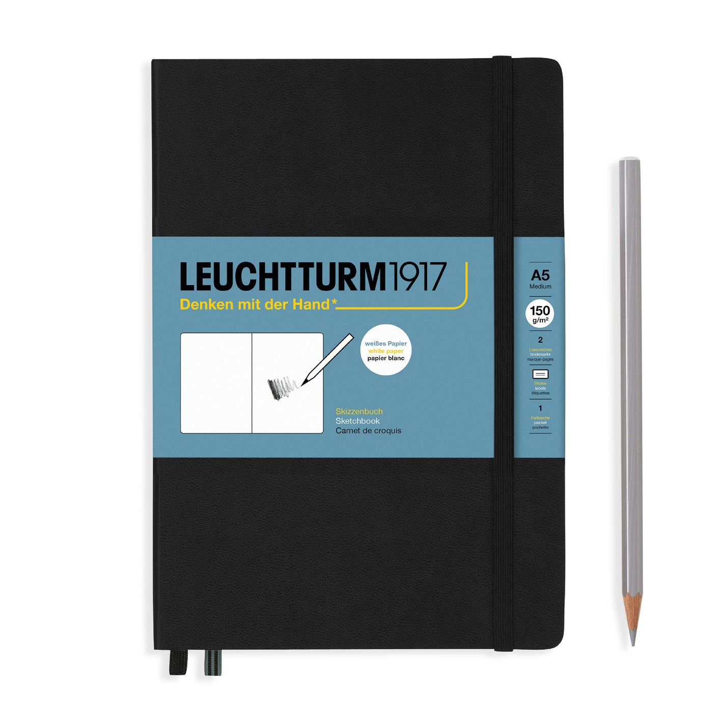 LEUCHTTURM1917 Sketchbook Medium (A5), 112 p., plain - Black