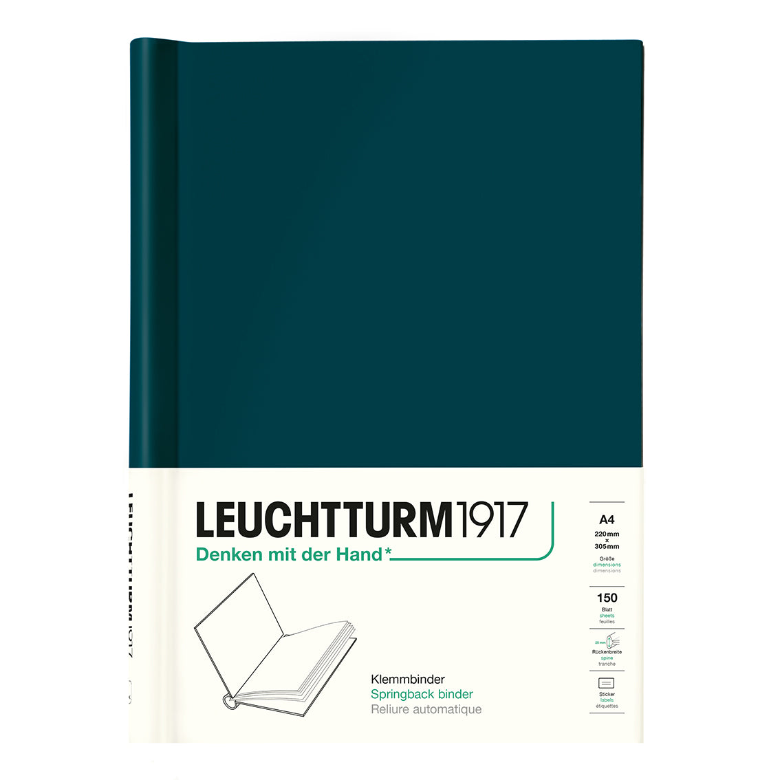 LEUCHTTURM1917 Springback A4 Binder Peka - Pacific Blue Green