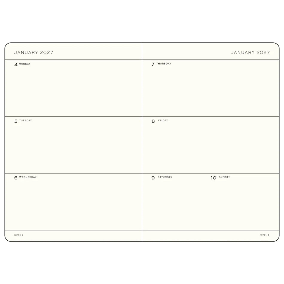 Leuchtturm1917 2027 A6 Weekly Planner Pocket - Black