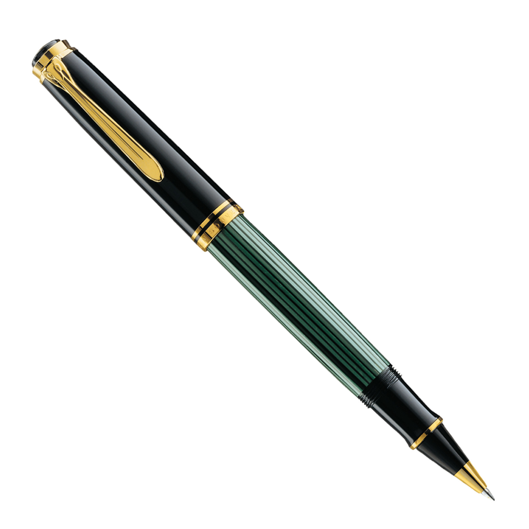 Pelikan Souverän® R800 Rollerball - Black/Green with Gold Accents