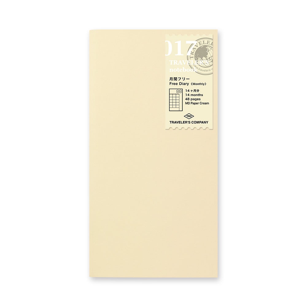 TRAVELER'S Notebook Standard Size Refill - 017 Monthly Planner Diary