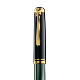 Pelikan Souverän® R800 Rollerball - Black/Green with Gold Accents