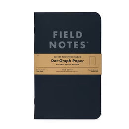 Field Notes Pitch Black Notebook (Pack of 2) - Lined/Dot Grid