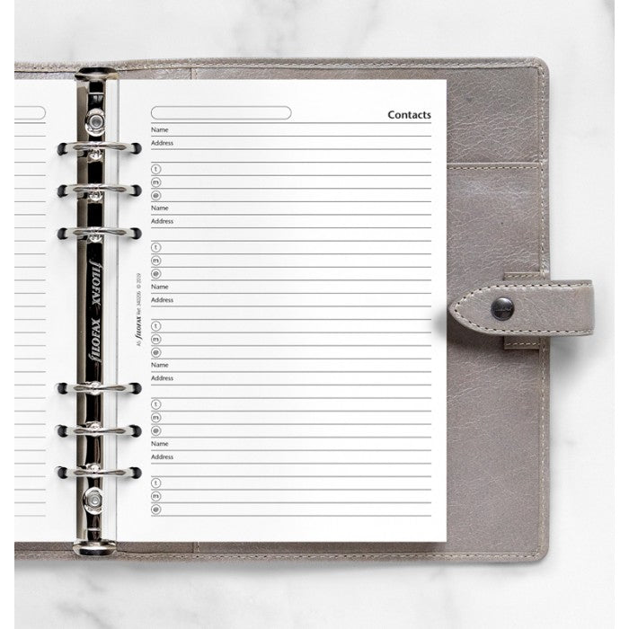 Filofax A5 Organizer/Clipbook - Contacts Refill
