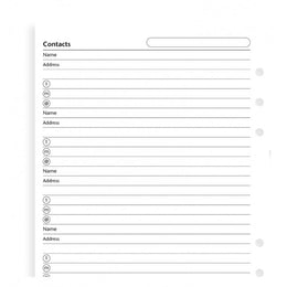Filofax A5 Organizer/Clipbook - Contacts Refill