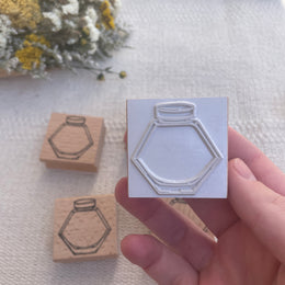 Saiko Stationery Wooden Handle Ink Swatching Stamp - Hexagon Ink Bottle