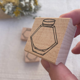 Saiko Stationery Wooden Handle Ink Swatching Stamp - Hexagon Ink Bottle