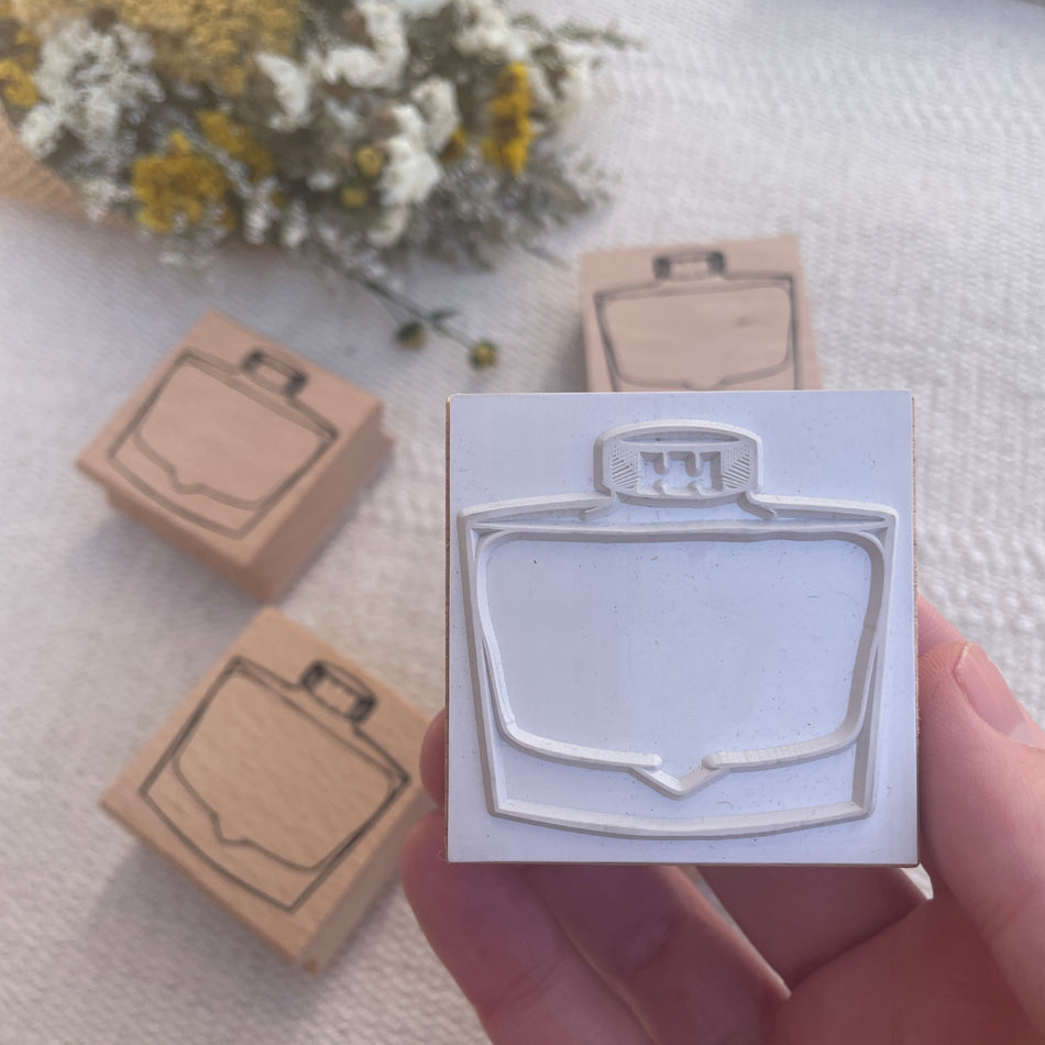 Saiko Stationery Wooden Handle Ink Swatching Stamp - Japanese Ink Bottle