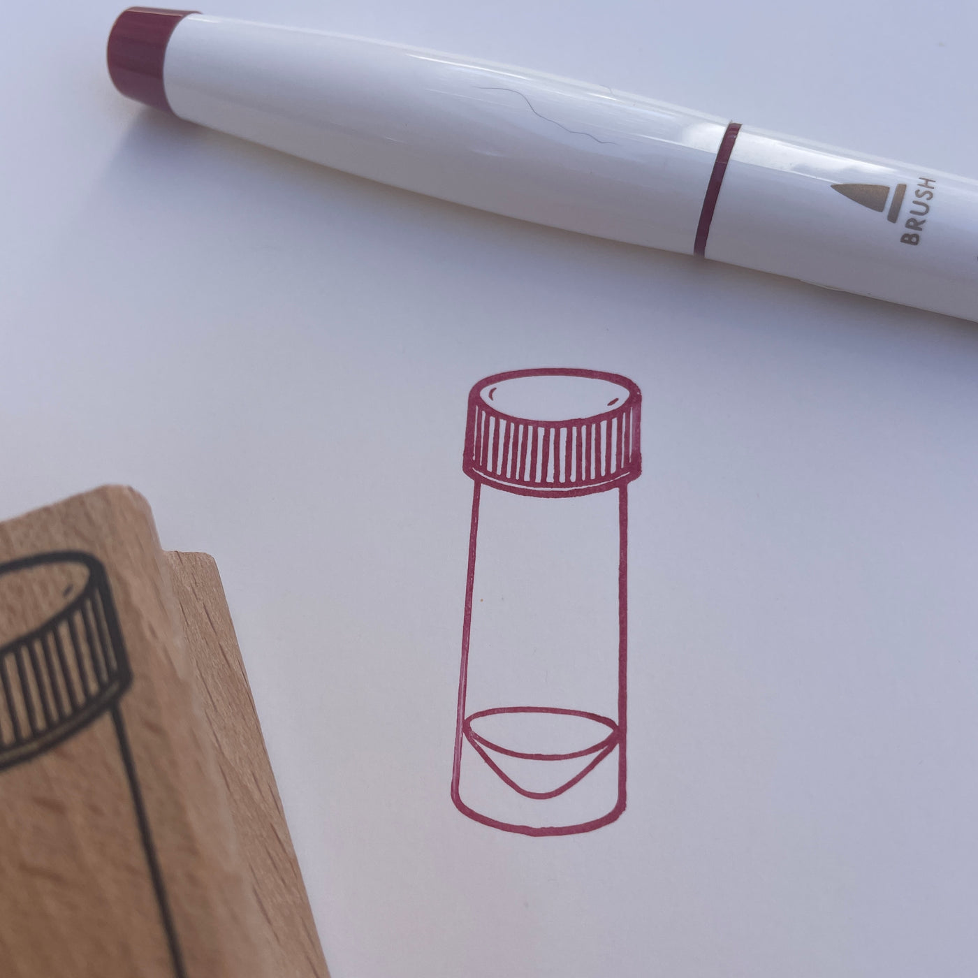Saiko Stationery Wooden Handle Ink Swatching Stamp - Ink Vial