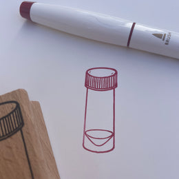 Saiko Stationery Wooden Handle Ink Swatching Stamp - Ink Vial