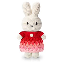Just Dutch Hand Crocheted Toys - Miffy with Ombre Pink Dress