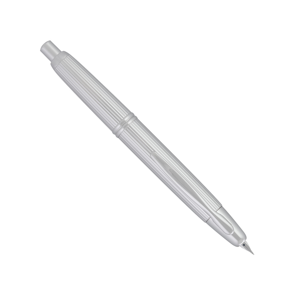 Pilot Vanishing Point Fountain Pen - Rhodium Stripes