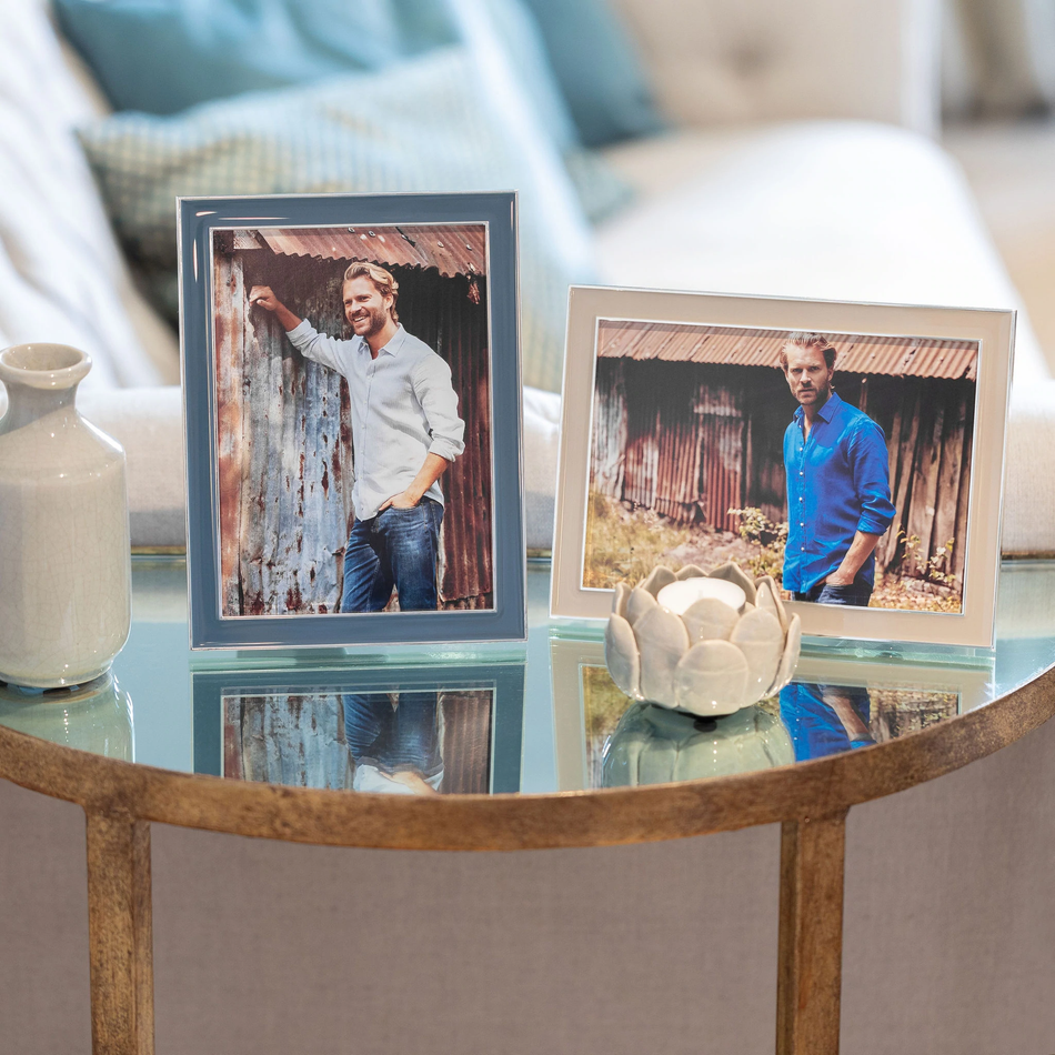 Addison Ross - Silver Trim and Denim Blue Enamel Picture Frame