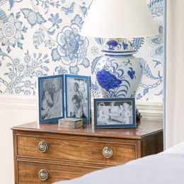 Addison Ross - Silver Trim and Navy Blue Enamel Picture Frame