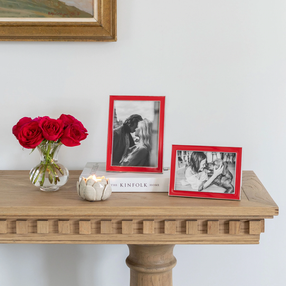 Addison Ross - Silver Trim and Red Enamel Picture Frame