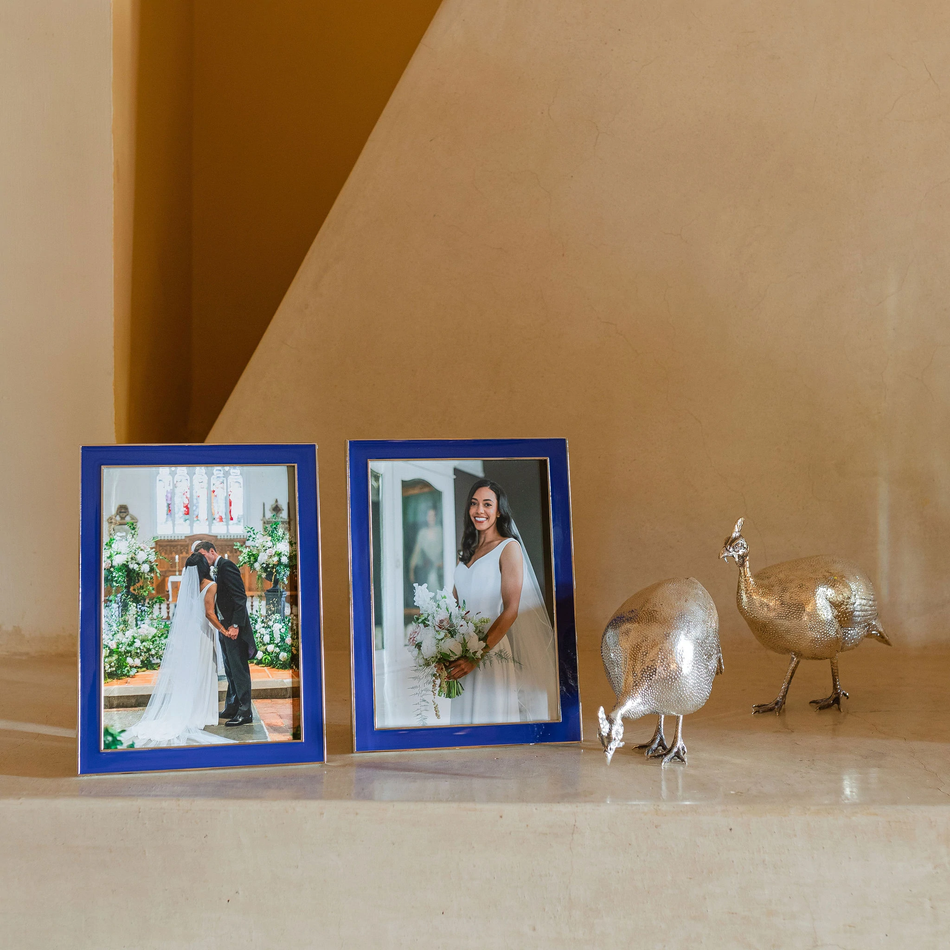 Addison Ross - Silver Trim and Royal Blue Enamel Picture Frame