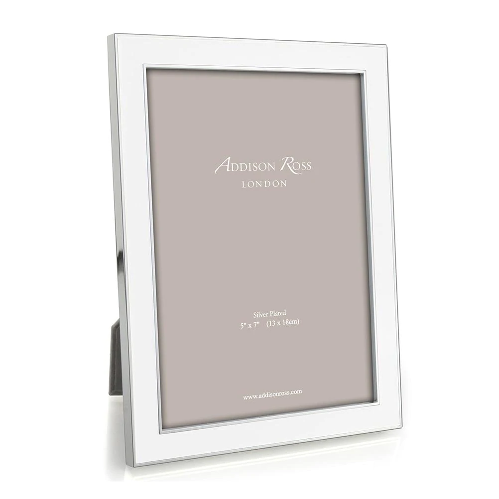 Addison Ross - Silver Trim and White Enamel Picture Frame