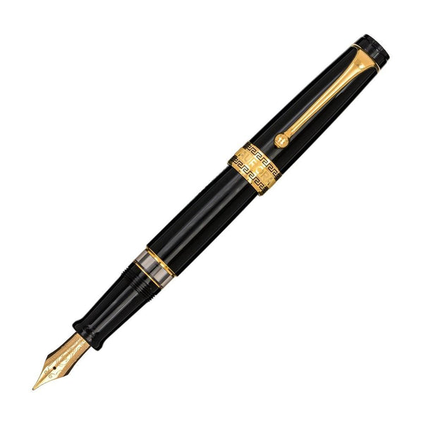 Aurora Optima Resin Fountain Pen - Black with Gold Trim