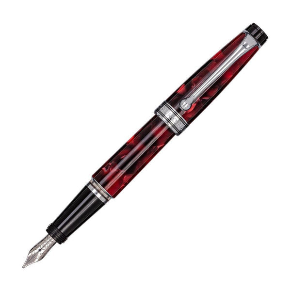 Aurora Optima Auroloide Fountain Pen - Burgundy with Chrome Trim