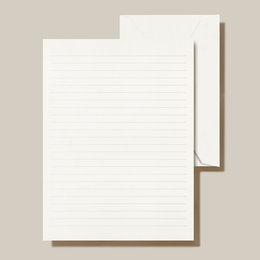Crane Ruled Pearl White Half Sheet